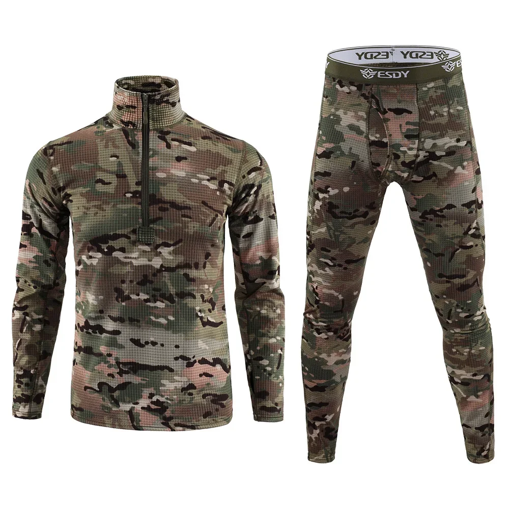 

Winter Thick Warm Thermal Underwear Sets Men Compression Fleece Sweat Quick Drying Thermo Long Johns Military Army Clothing