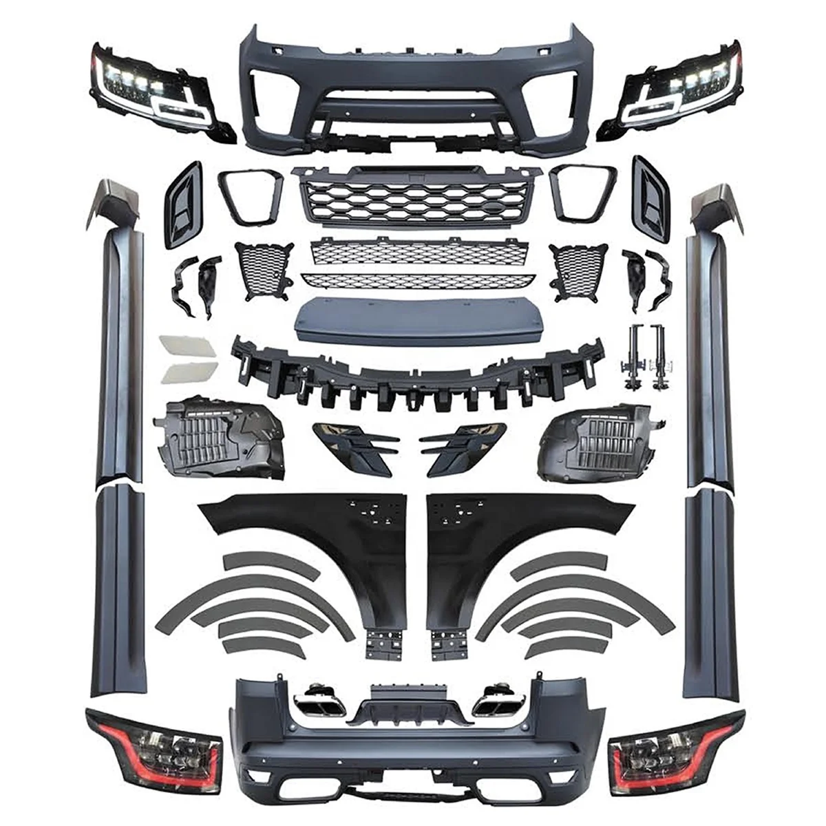 

High Quality PP Plastic Car Body Kit for Range Rover Sport L494 2014-2017 Upgrade to 2022 SVR Style Include Bumper Auto Lights