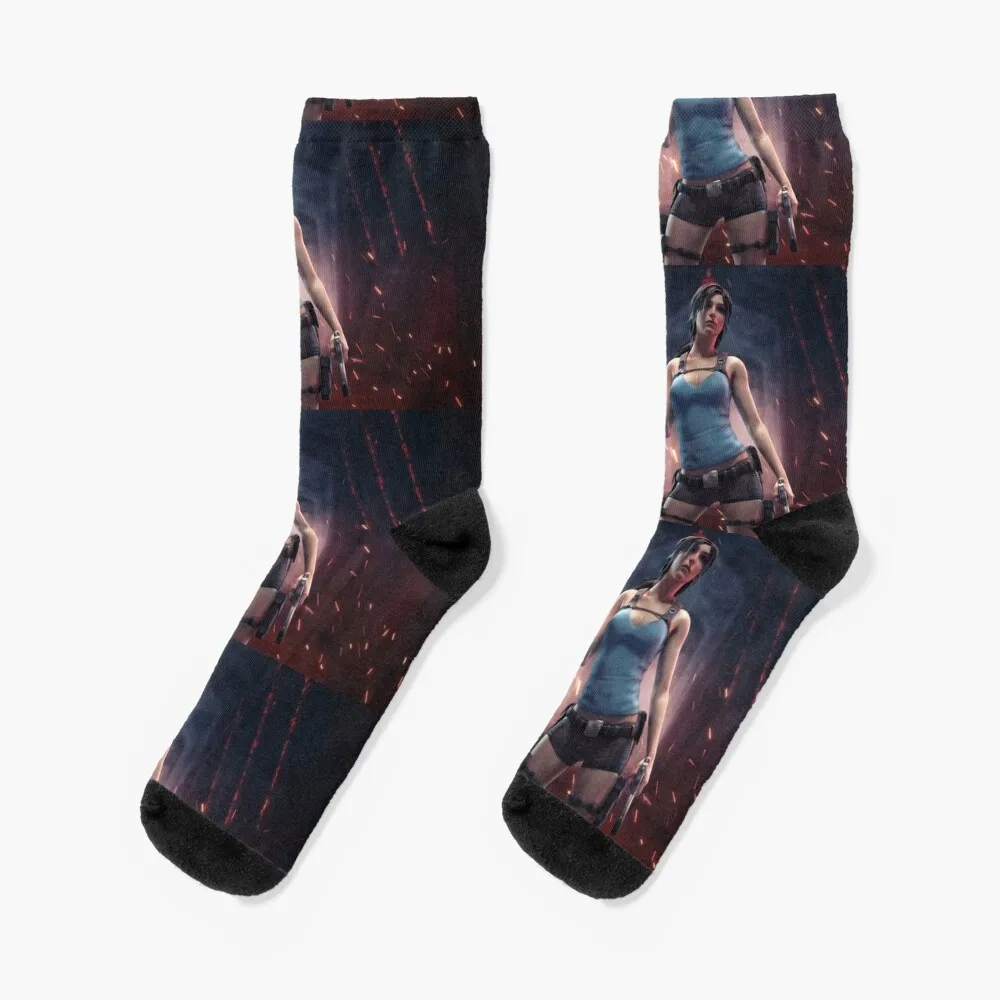 Tomb Raider Lara Croft Socks gift funny sock warm winter Socks Ladies Men's