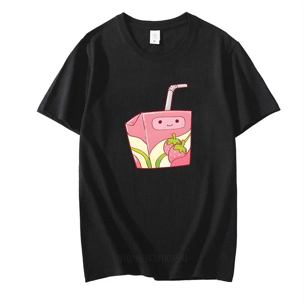 Strawberry MilkShake T Shirts  Graphic Printing Comic Cartoon Tee-shirt Anime Prin Cotton O-neck Tshirt Ropa Mujer Casual Tops