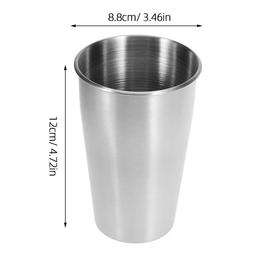 

4pcs 500Ml Stainless Steel Beer Mug Vacuum Insulated Flat Bottom Non-Slip Thermal Mug For Coffee Water Juice Car Use Silver