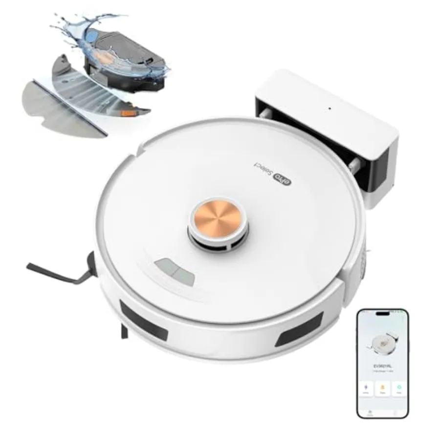 Robot Aspirapolvere e Lavapavimenti con Braccio Meccanico Intelligente, 10000Pa, 150 Minuti di Autonomia, APP/Alexa, Mappatura Multi-Piano, Ricarica Automatica