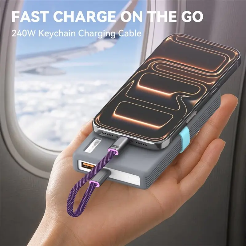 [NEW!】 USB C Cable 240W PD Fast Charging Cord Short Keychain USB C To USB C 480Mbps Data Transfer