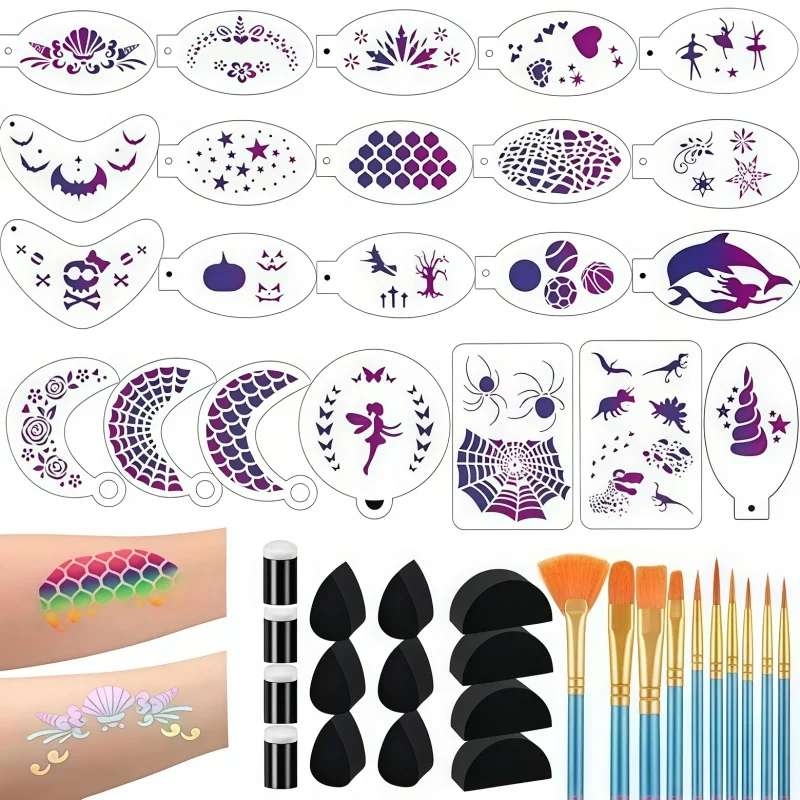 

Facial Painting Stencils Pattern Hollow Printing Mold Facial Stage Makeup Mold Hollow Printing Template