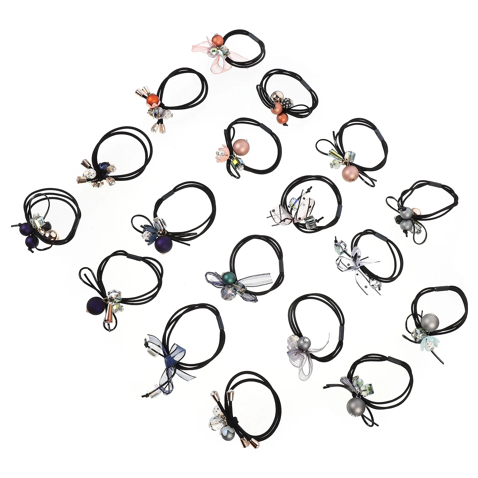 

18Pcs Stylish Hair Ties Elastic Ponytail Holders for Women's Everyday Hairstyling Hair Ropes Ponytail Holders Rubber Bands