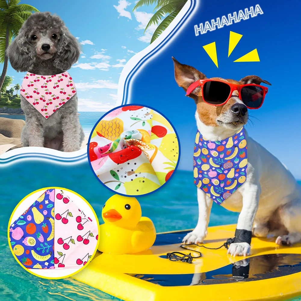 Imagem -05 - Bulk Dog Bandana para Cães Pequenos Pet Grooming Acessórios Summer Scarf Fruit Sytle Puppy Bibs Cães Grandes 50 Pcs