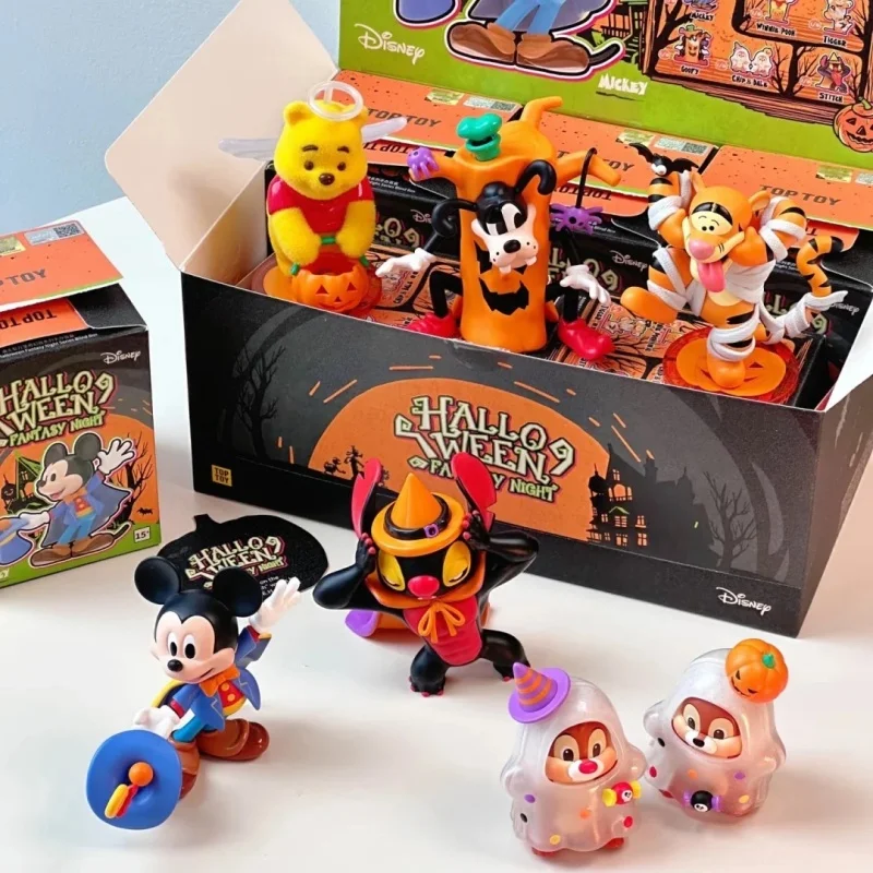 Autentica scatola cieca Disney Halloween Night Series Simpatico modello di decorazione per il desktop Giocattolo da collezione alla moda Regalo di compleanno
