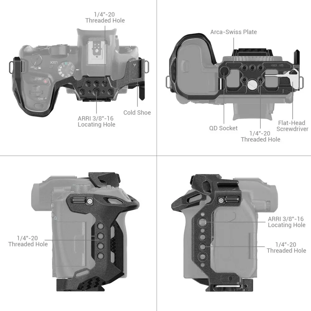 SmallRig R7 Cage DSLR Camera Cage for Canon EOS R7 Camera Full Cage Quick Release Plate 4003