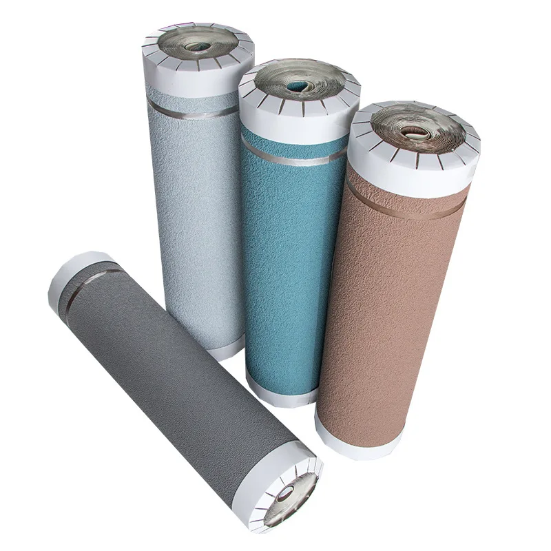 ورق حائط مخملي مخطط بسيط إسكندنافي، ورق حائط رغوي منقوش سميك للغاية لخلفية غرفة المعيشة في الفيلا #6