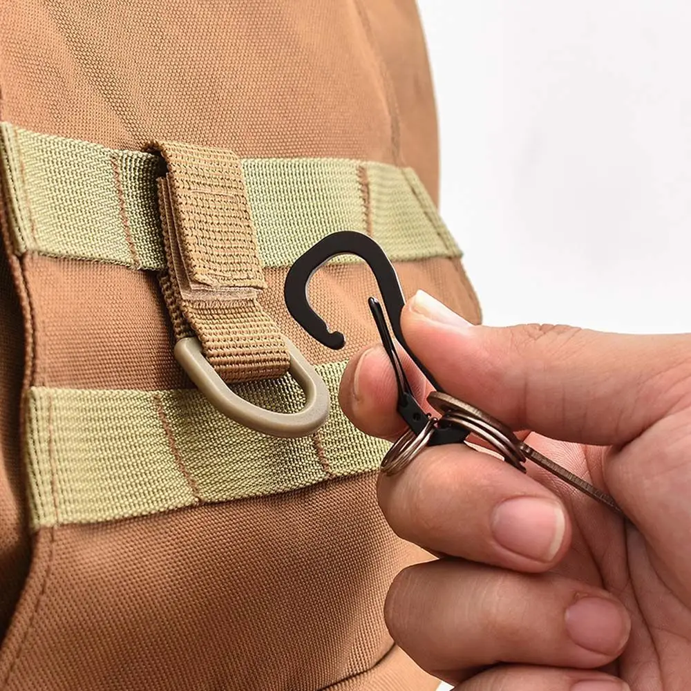 Hook Webbing Buckle Fastener Keychain Outdoor Backpack Hook Carabiners Buckle Molle Webbing Clip Bag Hanging Buckle