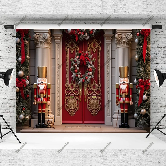 Beenle Photography Background Christmas Decoration Santa’s Workshop Nutcracker Soldier Photo Studio Photozone Props Photocall