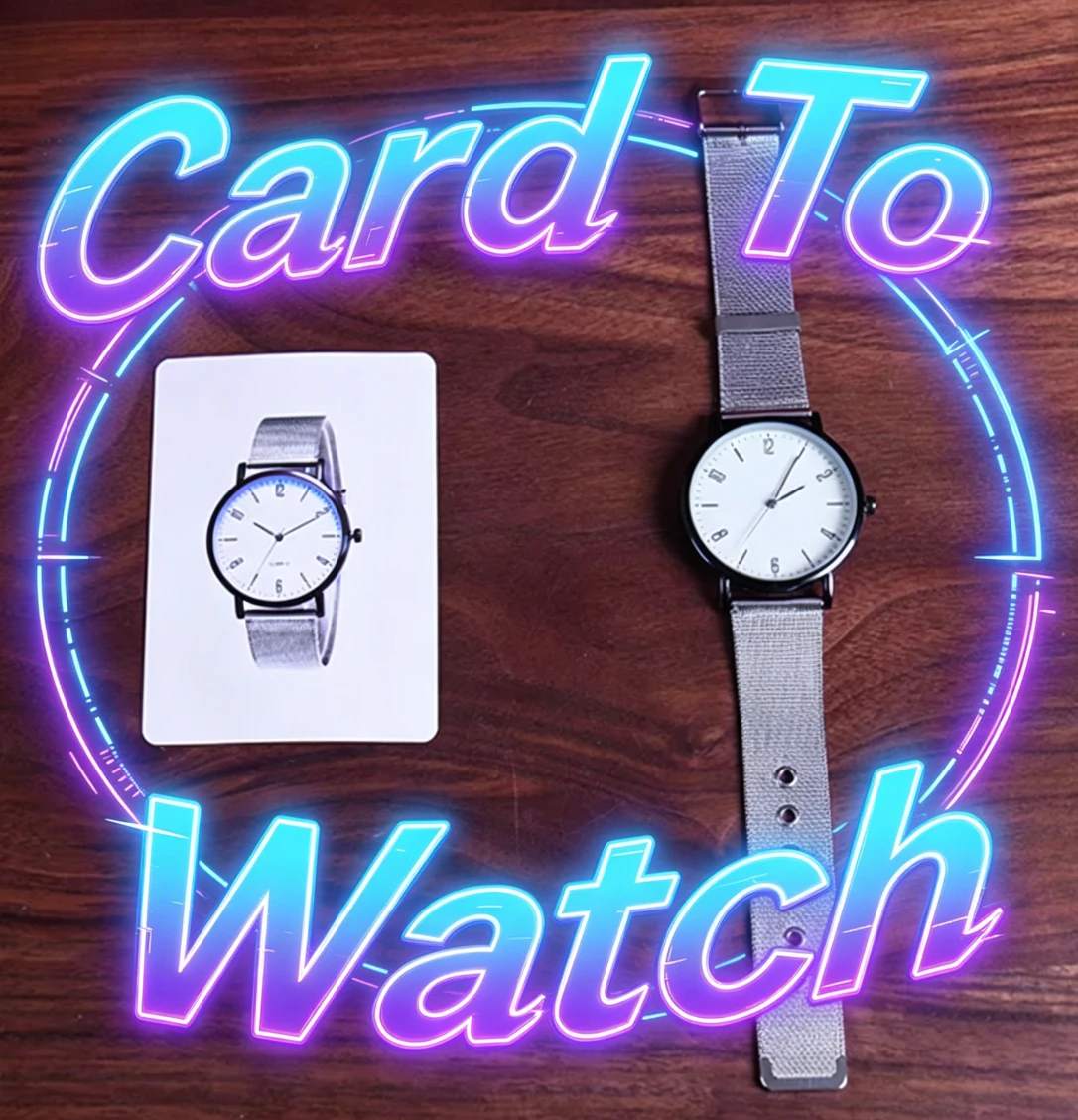 

Card To Watch (With Watch) Playing Card Change To Watch Close Up Street Illusion Gimmick Magic Tricks A Visual Changing Magia