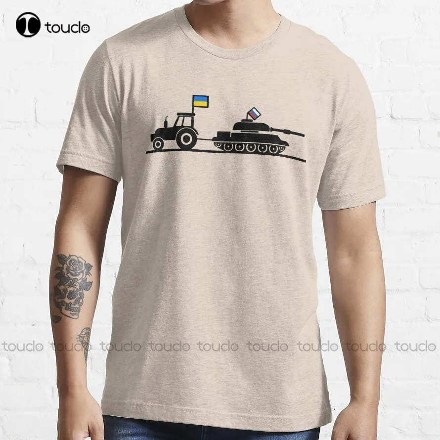 Ukrainian Tractor Pulling Tank - Ukrainian Farmer T-Shirt Anime Tshirt Cotton Outdoor Simple Vintag Casual Tee Shirt Xs-5Xl New