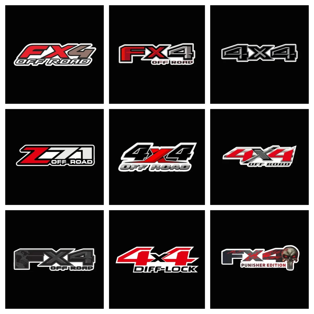 

4X4 FX4 Decoration Modification Car Sticker Car off-road vehicle window body trunk sticker Scratch Covering Vinyl Decals
