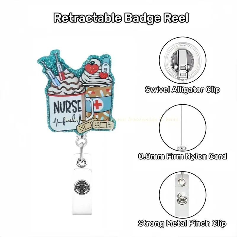 

Retractable Acrylic Badge Holder with Metal Clip for Student Teacher Doctor Nurse Badge Holder Retractable Badge Holder