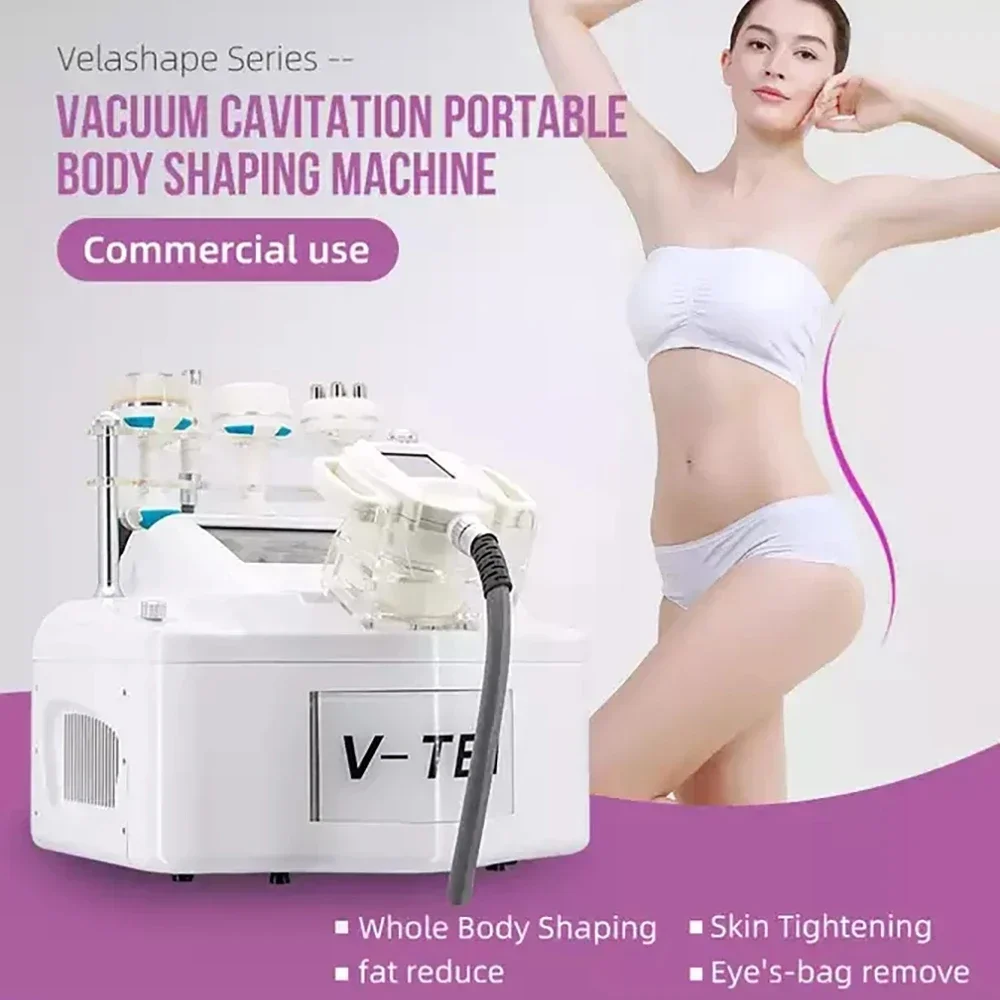 Portable V9 Vela Body Shape Weight Loss Vacuum 80K Cavitation Slimming Roller Shaping Massage Machine Fat Removal Face Lift