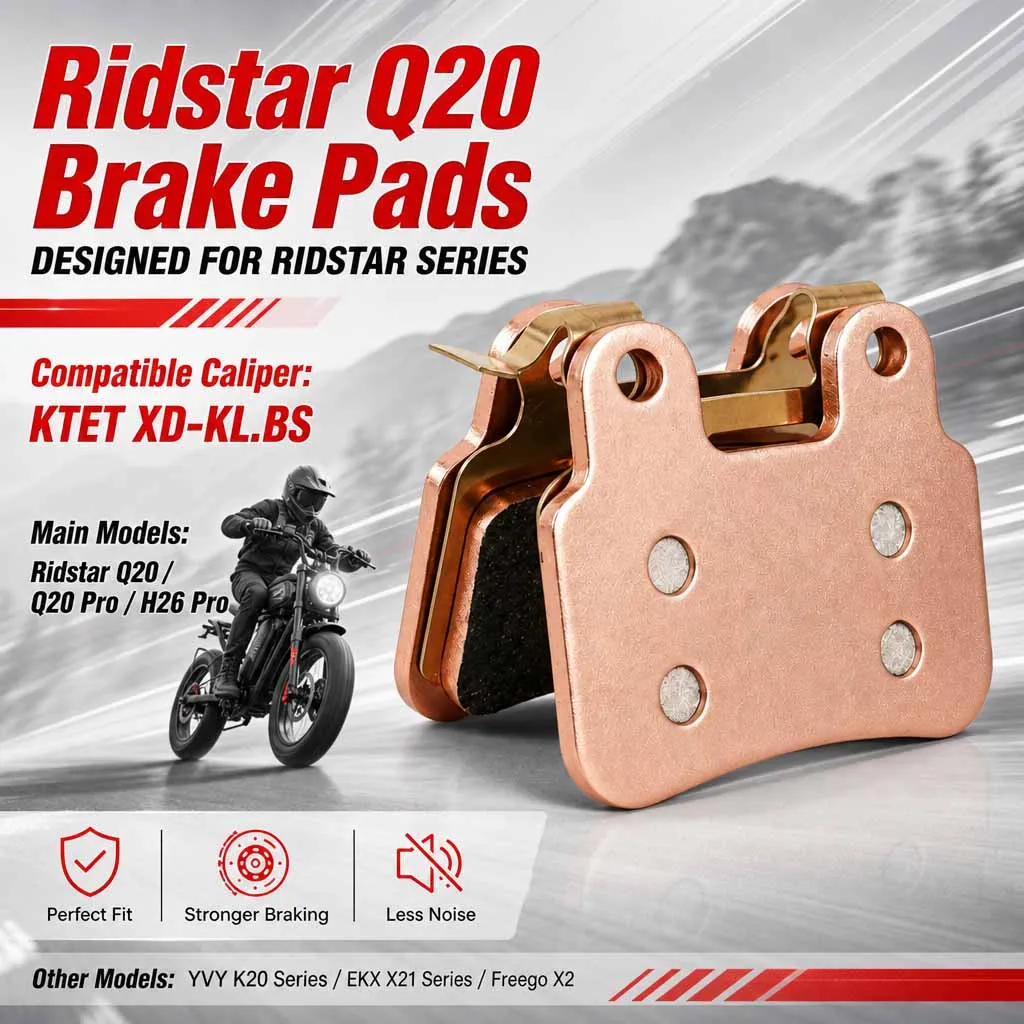 High Performance Semi-Metallic Brake Pads for Ridstar Q20 Pro H26 Pro Electric Bike Hydraulic Disc