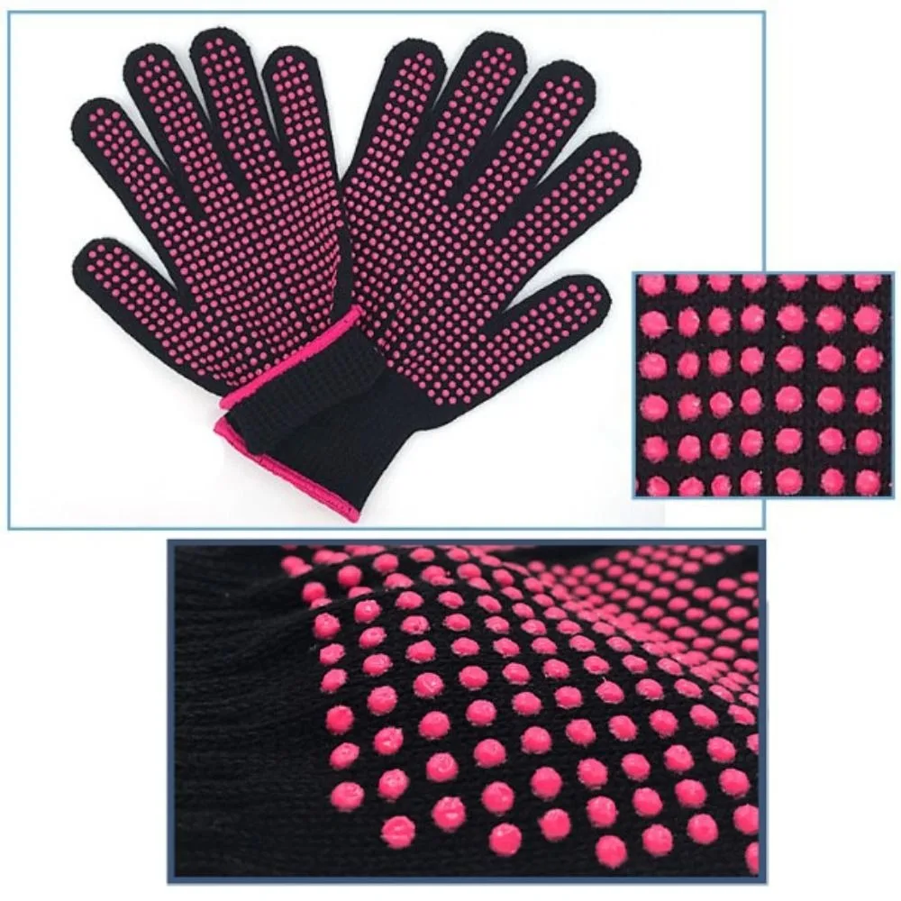 3Pcs Double Side Silicone Anti-Scald Gloves Hairdressing Five Finger Heat Resistant Gloves Salon Mittens Hair Styling Tools