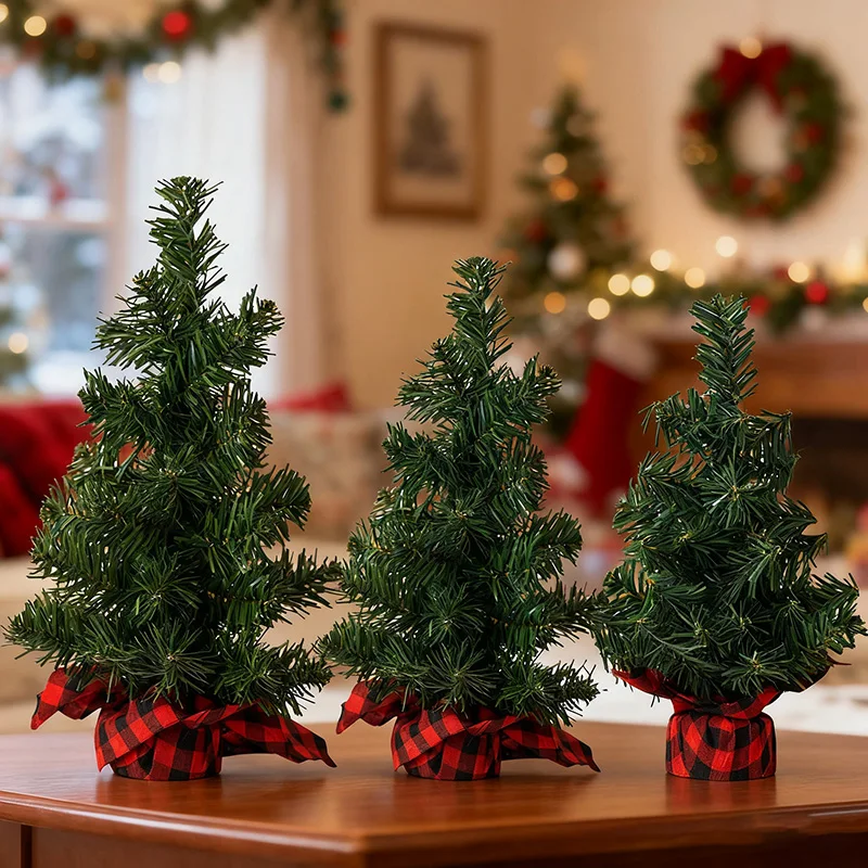 

15/20/30cm Artificial Christmas Tree Pine Tree DIY Christmas Decoration for Home Table Navidad Xmas Ornaments 2026 New Year Gift