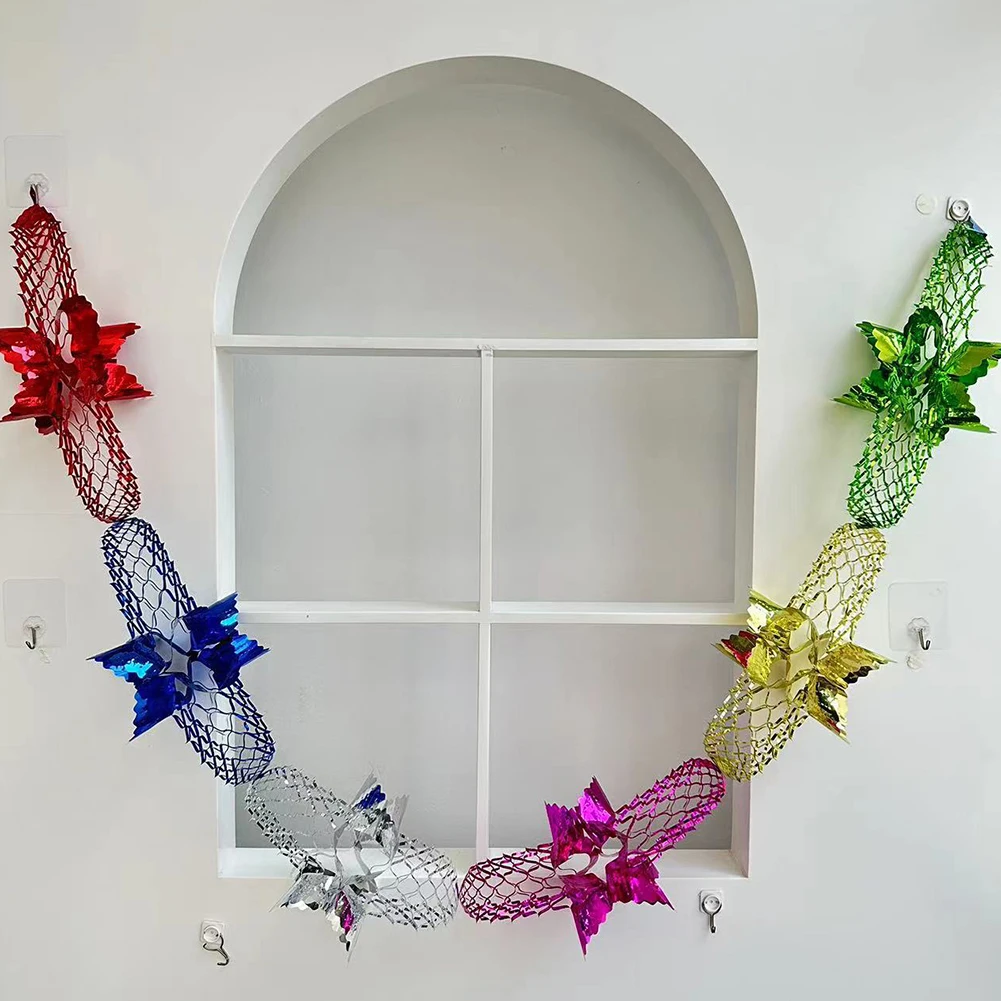 10-45PCS ฟอยล์ Garland Party แขวน Decors พวงหรีดคริสต์มาส Decors Metalic ฟอยล์ Garland เพดานพวงหรีด 2.8M บ้านเทศกาล Decora