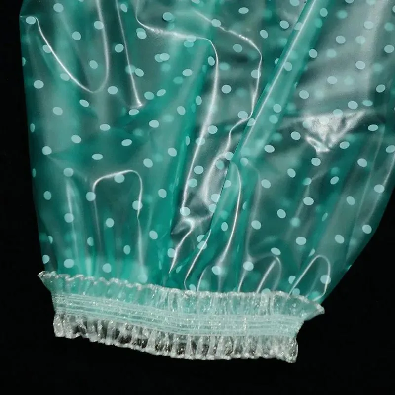 Couple Polka Dot Transparent PVC Plastic Lace Pants Thin Soft Silent Bloomers Waterproof ABDL Adult Baby Diaper Shorts Party