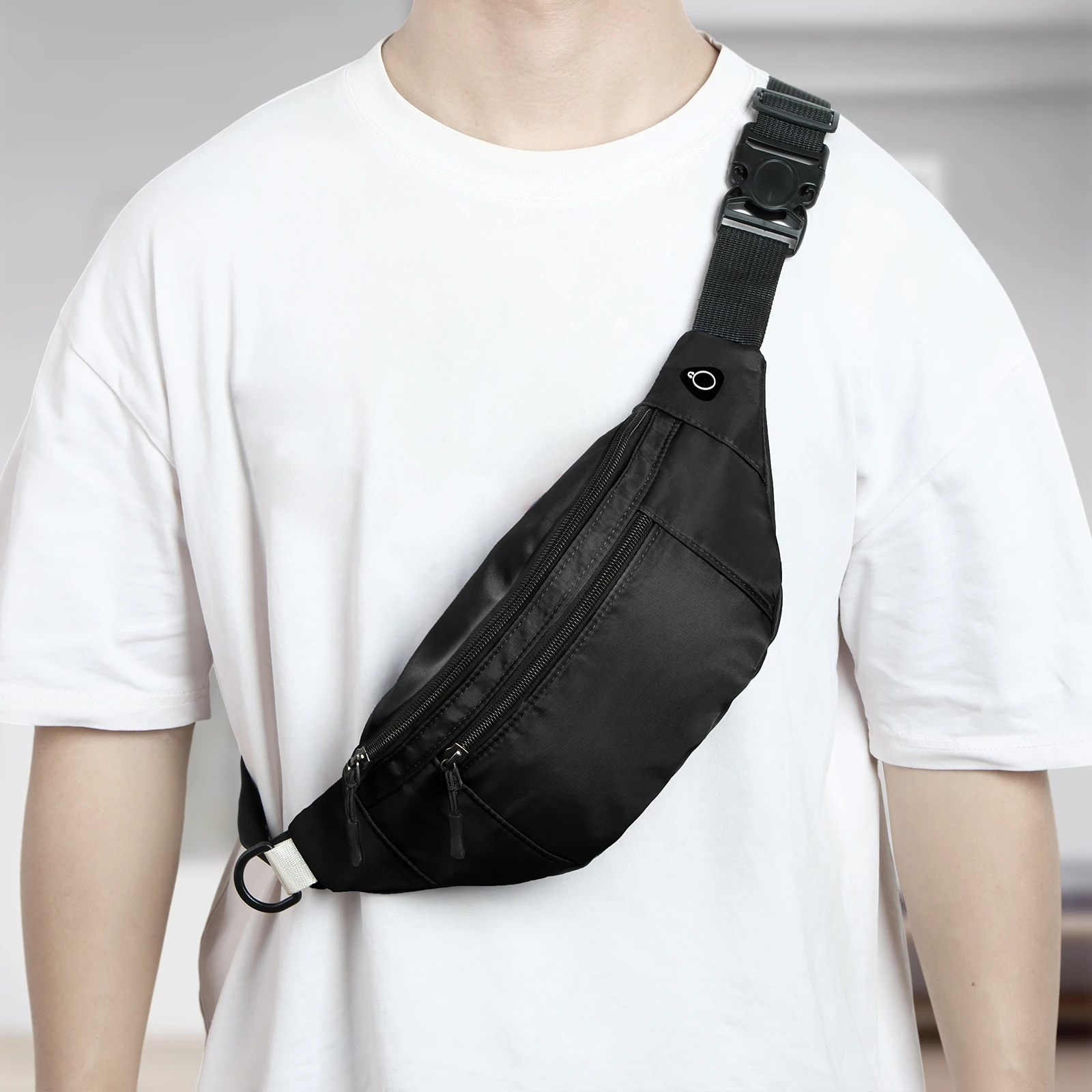 

Oxford Cloth Belt Bag Hiking Phone Pouch Men Waist Bag Crossbody Fanny Pack Adjustable Strap for Travel Out Work Cycling Sport