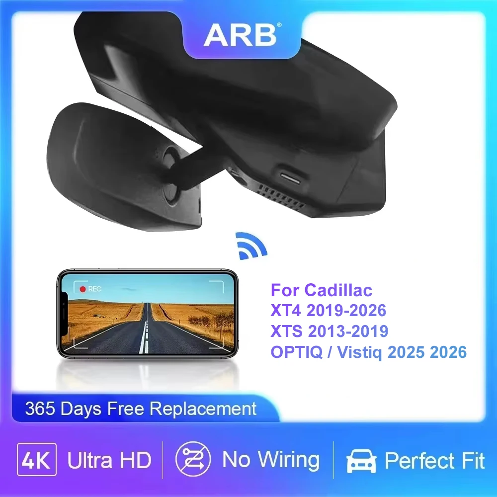4K Fahrzeugkamera für Cadillac XT4 2019-2026 / XTS 2013-2019, ARB Auto-Dashcam mit WLAN für Cadillac OPTIQ Vistiq 2025 2026