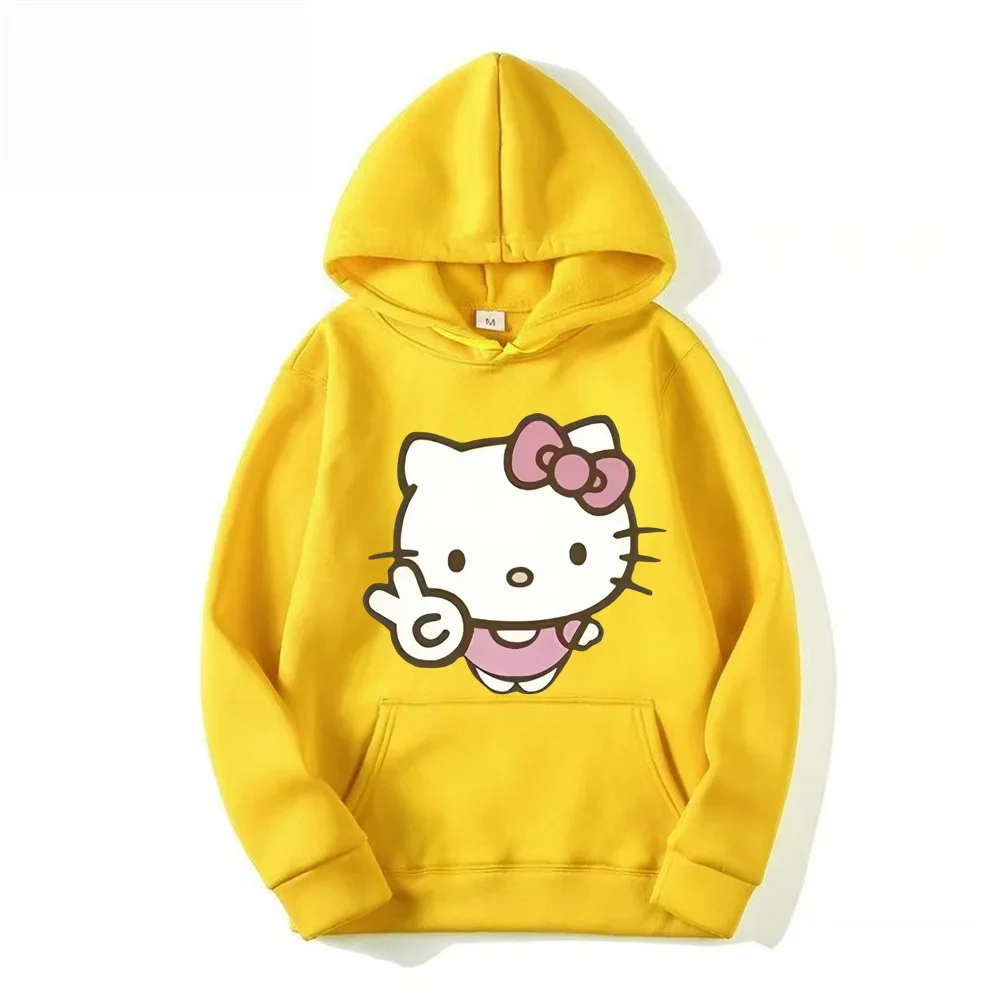2025 Japanese Anime Sanrio Hello Kitty Cute Women'S Hoodie Student Y2K Sweater Spring And Autumn Outdoor Sports Leisure Pullover
