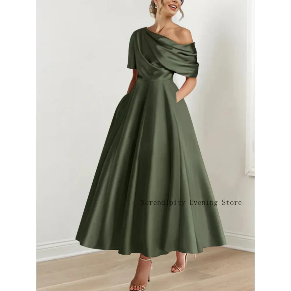 Customized Mother of Birde Dresses 2026 for Weddings Women Pleated Ruched Elegant Evening Dress A Line Formal Party Gowns image 3