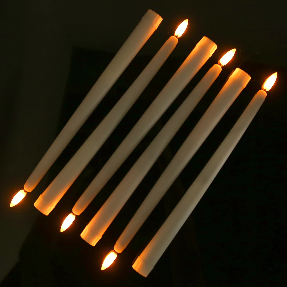 LED Flameless Taper Candles with Remote Control Battery Operated Warm White Flickering Flame Handheld Candlesticks