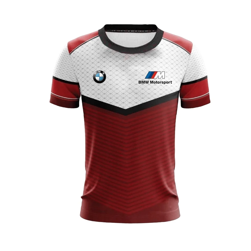 

Men's T-shirt, Outdoor Sports BMW Motorcycle T-shirt, Quick-drying and Breathable, Street Summer White Short-sleeved Bestseller