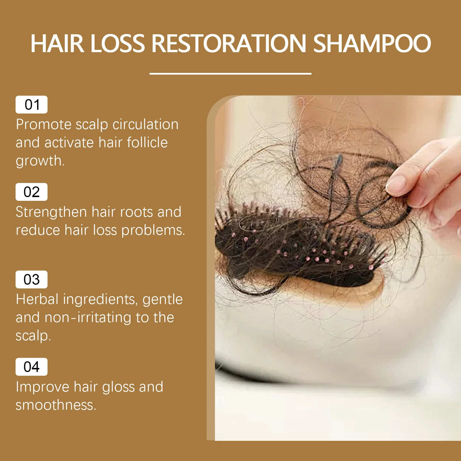 

Rosemary Hair Growth Shampoo Deep Scalp Cleansing Anti Itching Dandruff Improve Hair Density Moisturize Smooth Hair Care Shampoo
