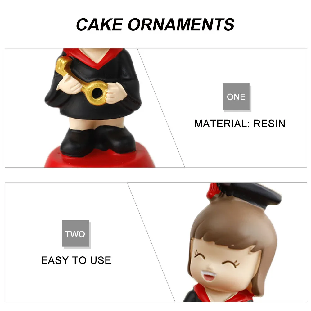 

Doctor Girl Resin Statue Ornaments Graduation Decor Cartoon Figure Cake Topper Dessert Table Study Bedroom Gift
