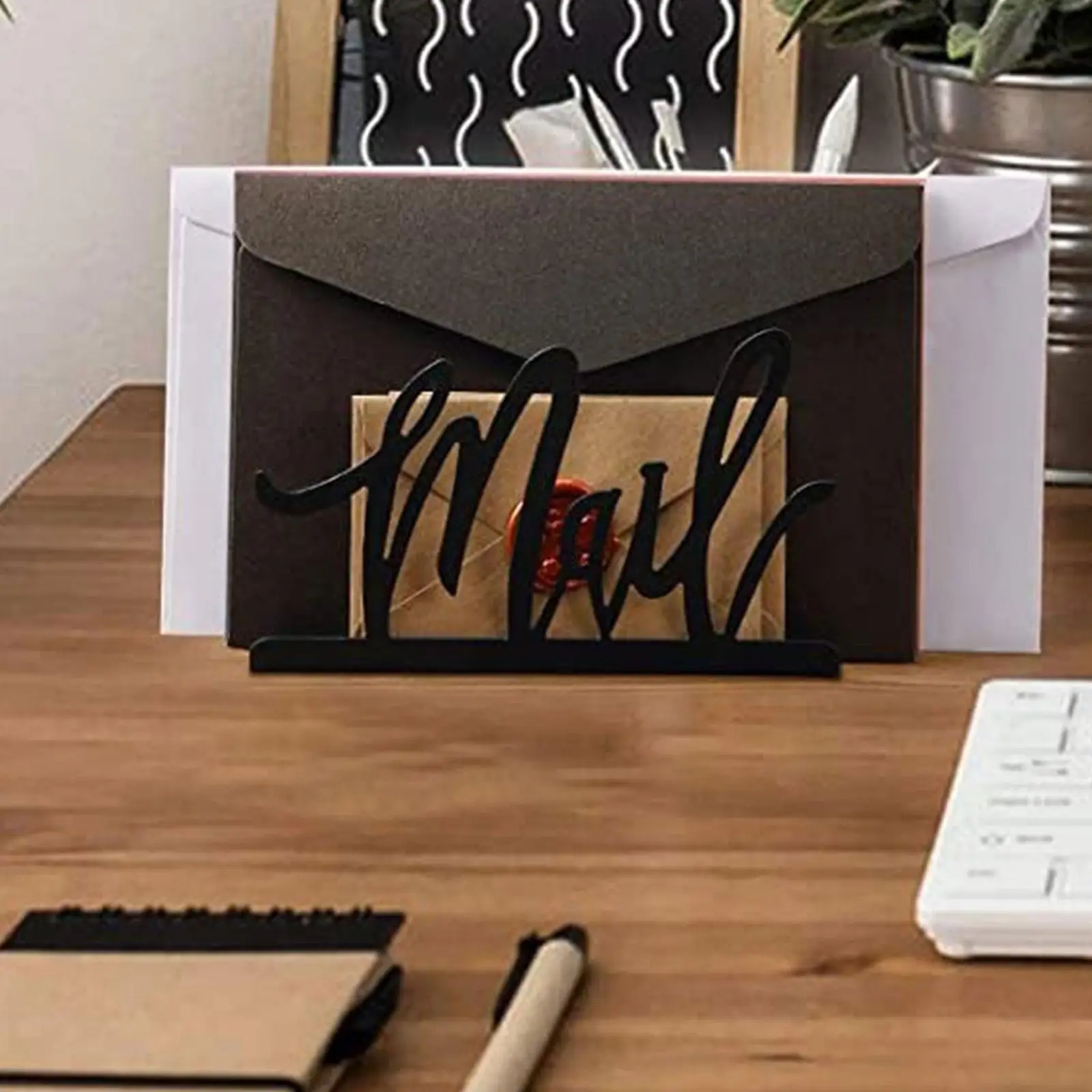 

Mail Organizer Display Tabletop Ornament Space Saving Lightweight Multifunctional Desktop Letter Holder for Living Room Entryway