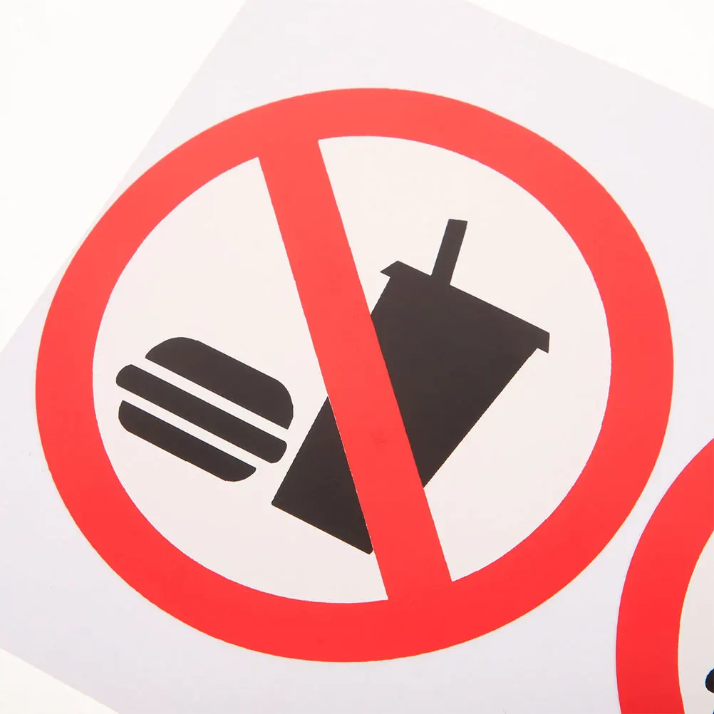 

5pcs Set of 5 Food Kitchen Prohibition Sticker No outside or Drink Sign Eye-catching