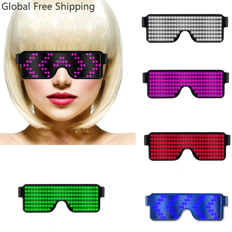 Fashion Night Decorative Light-up Glasses For Cosplay Glowing Spectacles For Men Women Festival Bar Party Sunglasses Accessories
