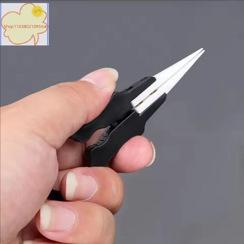 [TL]Metal Ceramic Tipped Tweezers Ceramic Tips Heat Pointed Resistant Heat Resistant Tweezer Fine Pointed Tip