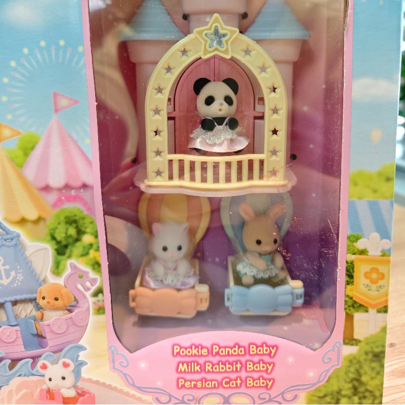 Sylvanian Families Dream Castle Set Baby Amusement Park Surface Flocking Soft PVC ABS Plastic Material Cute Doll Simulation Toys