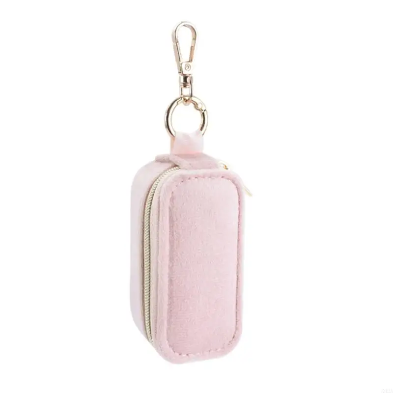 K92A Durable Flannel Miniature Jewelry Case Keychain For Easy Access And Storage