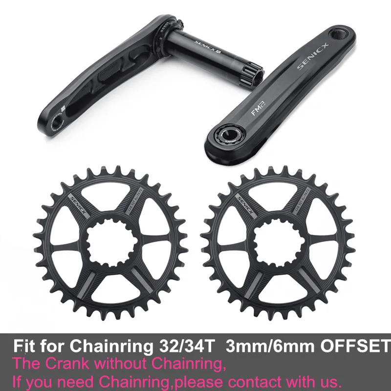 SENICX 28.99mm DUB Bicycle Crank 165mm/170mm/175mm Direct Mount Ultralight Crankset Arms Fit for MTB Downhill Bike Parts