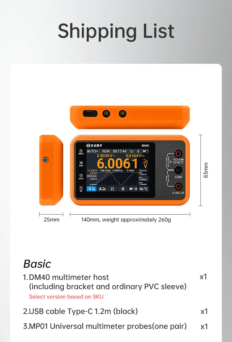 ALIENTEK DM40 Digitales Multimeter Oszilloskop Signalgenerator 3-in-1 50M Abtastrate Spannungs-Dioden-Handmessgerät für Kfz-Werkzeuge – Detail 17