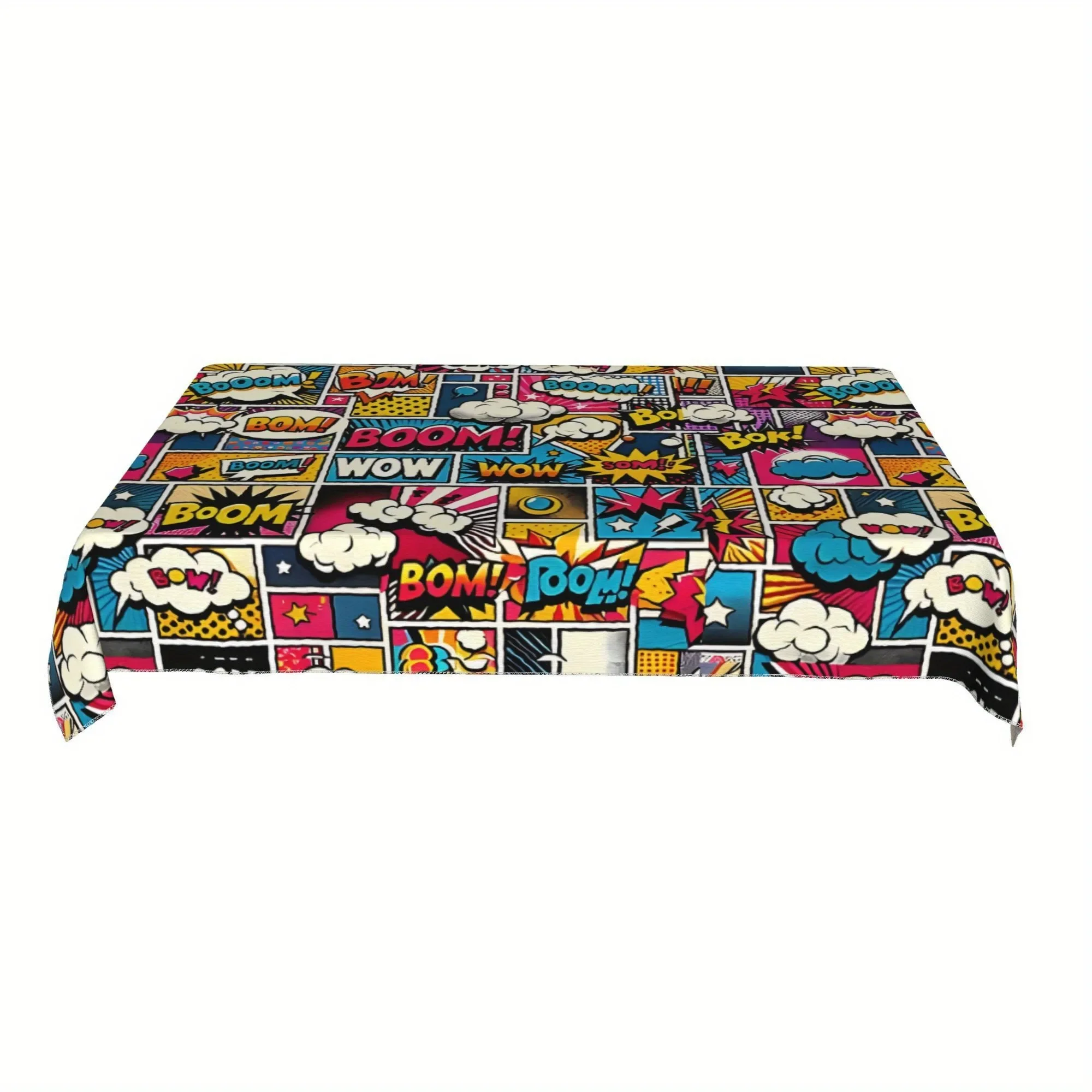 【2D】Tablecovers 1pc Pop Art Comic Book Desk Cover - Vibrant Country Cottage Stylexzj