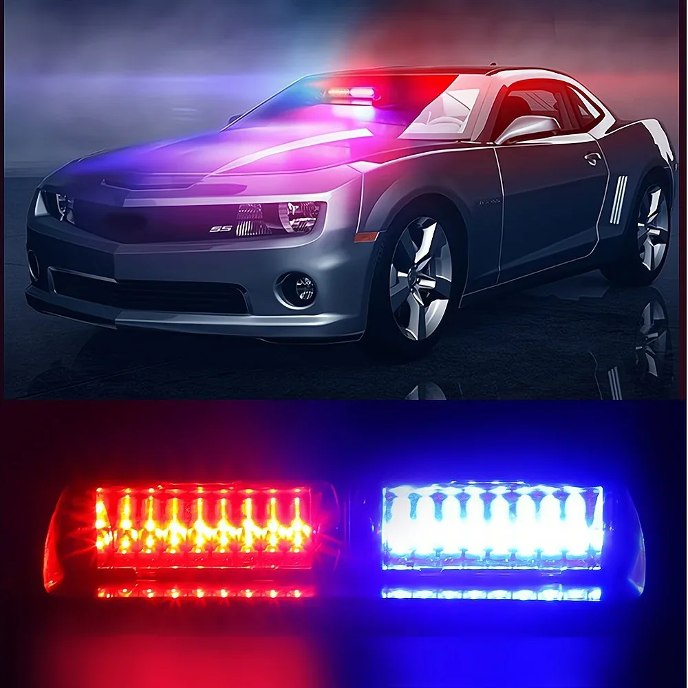 Car Warning Lamp Led 16LED 12V Strobe Flash Light Auto Changeable Red Blue Emergency Police Reverse Bulb Turn Signal Accessories