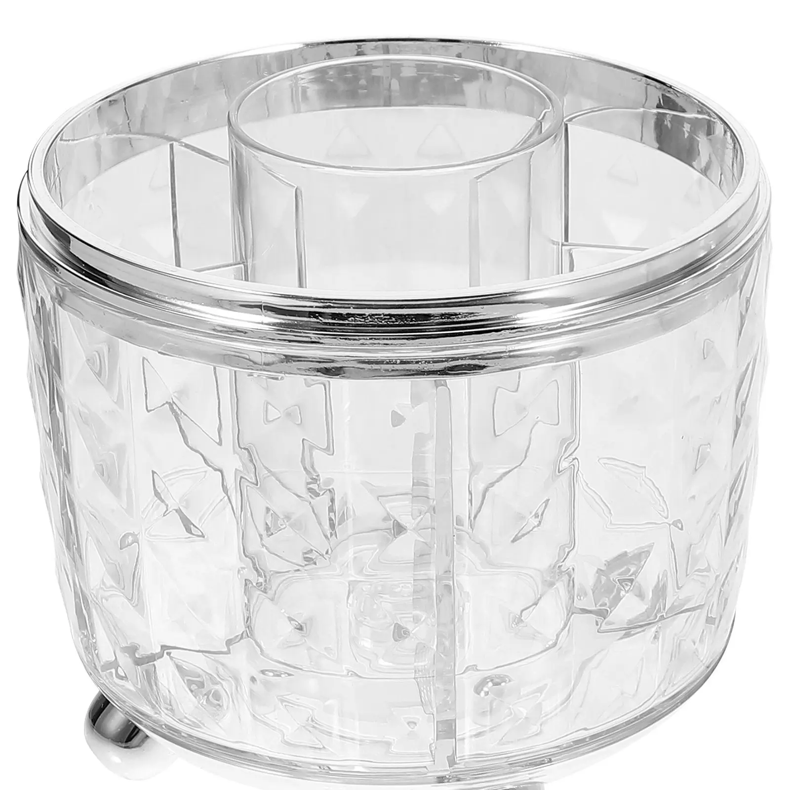 Transparent Rotating Desk Organizer for Pens Pencils Makeup Brushes Spinning Clear Stationery Holder Vanity Countertop Workspace