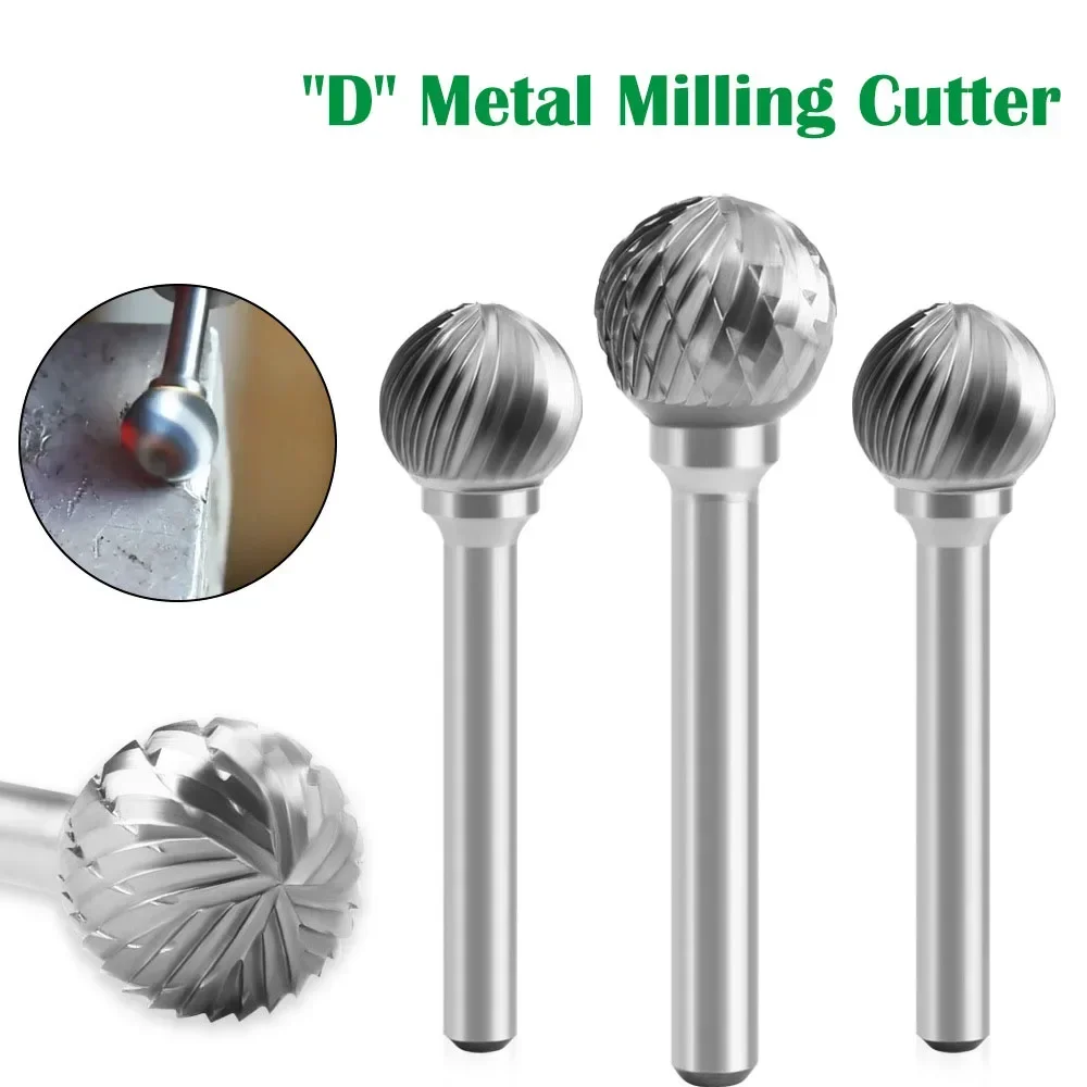 6MM Metal Drawing Tungsten Carbide Milling Cutter Rotary Tool Burr CNC Engraving Abrasive Metalworking Milling Polishing Tools