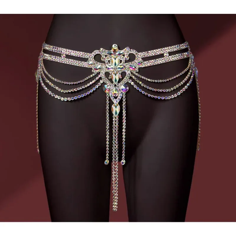 맞춤형 벨리댄스 의상 허리 체인 액세서리 태슬 핫스탬핑 다이아몬드 YL211