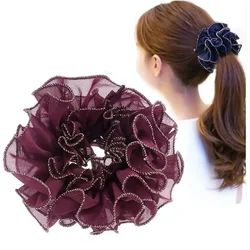 Large Hair Head Flower Scrunchies Hair Band Korea  머리끈 Flores Para El Cabello  Cintillos Para El Pelo Mujer Резинки Для Волос