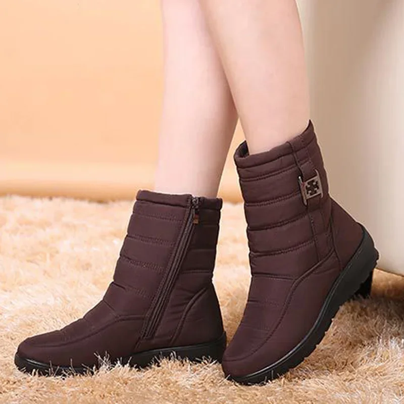 Waterproof Women Boots Winter Shoes Platform Wedge Snow Boots Comfort Thick Plush Warm Ankle Boots Female Mujer Sneakers Women