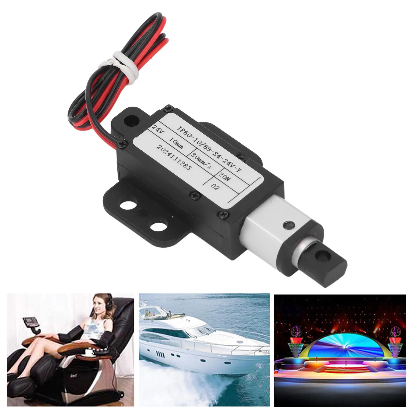 Mini Electric Linear Actuator Linear Actuator 30mm/s 10mm Stroke Short Circuit Safety 24V 20N for Industrial Equipment Machine