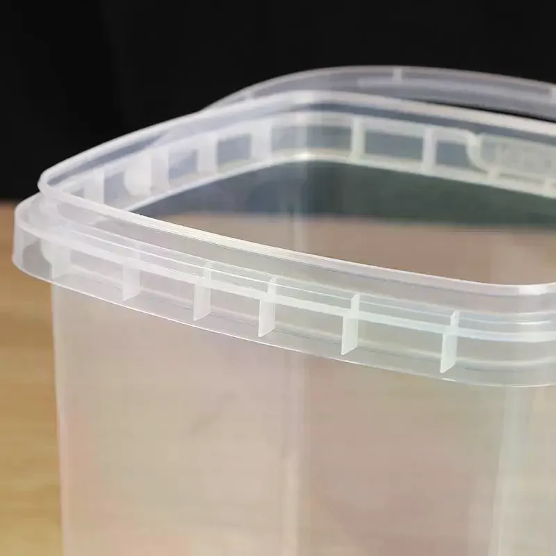 10pcs Plastic 500/1000 ML Bucket For Food Storage Leakproof Seal Bucket With Lid Handle Clear Container Box Transparent Bucket